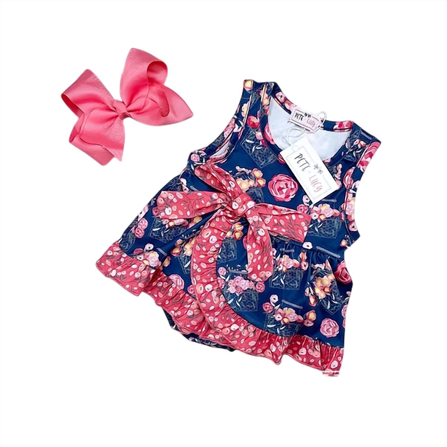 Pete + Lucy - Baby Basket Of Bouquets Romper
