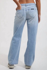 ROLLA'S Heidi Low Straight Leg Jeans in blue - women's jeans - alternate view