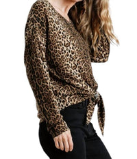 Umgee - Tie Front Leopard Top