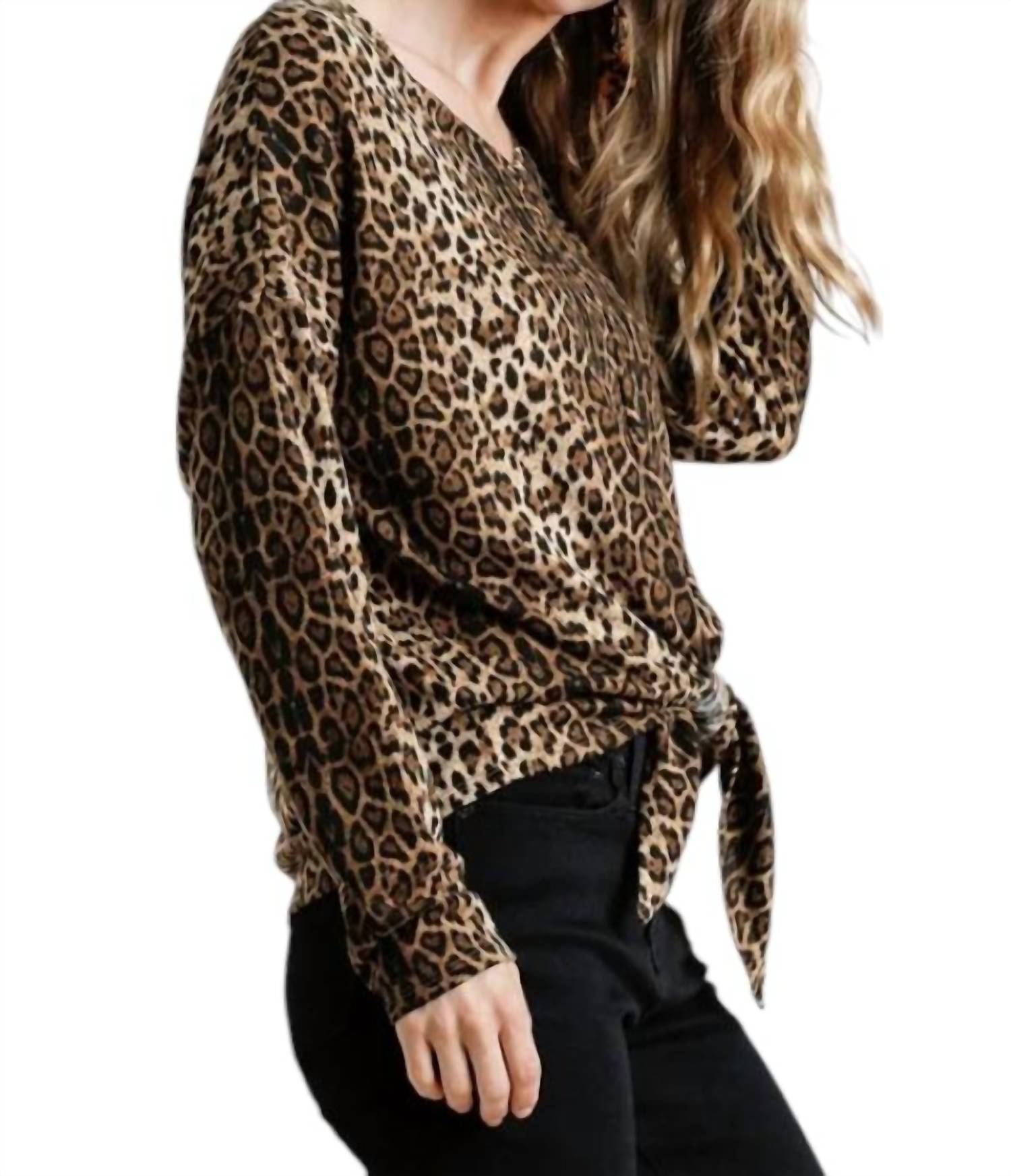 Umgee - Tie Front Leopard Top