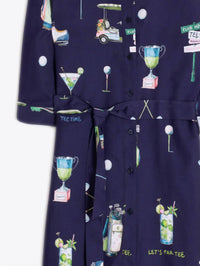 Vilagallo - Golf Print Shirt Midi Dress