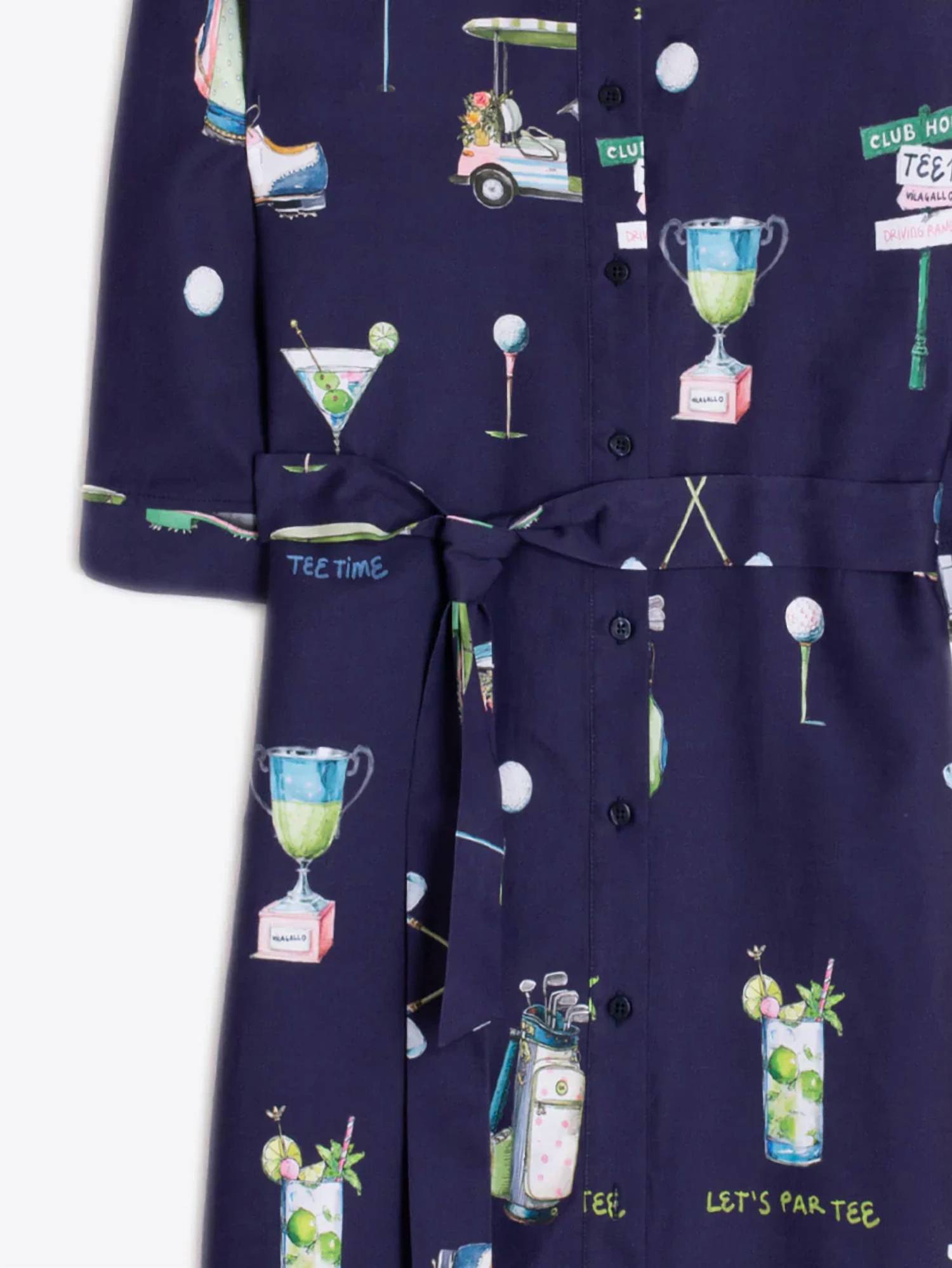 Vilagallo - Golf Print Shirt Midi Dress
