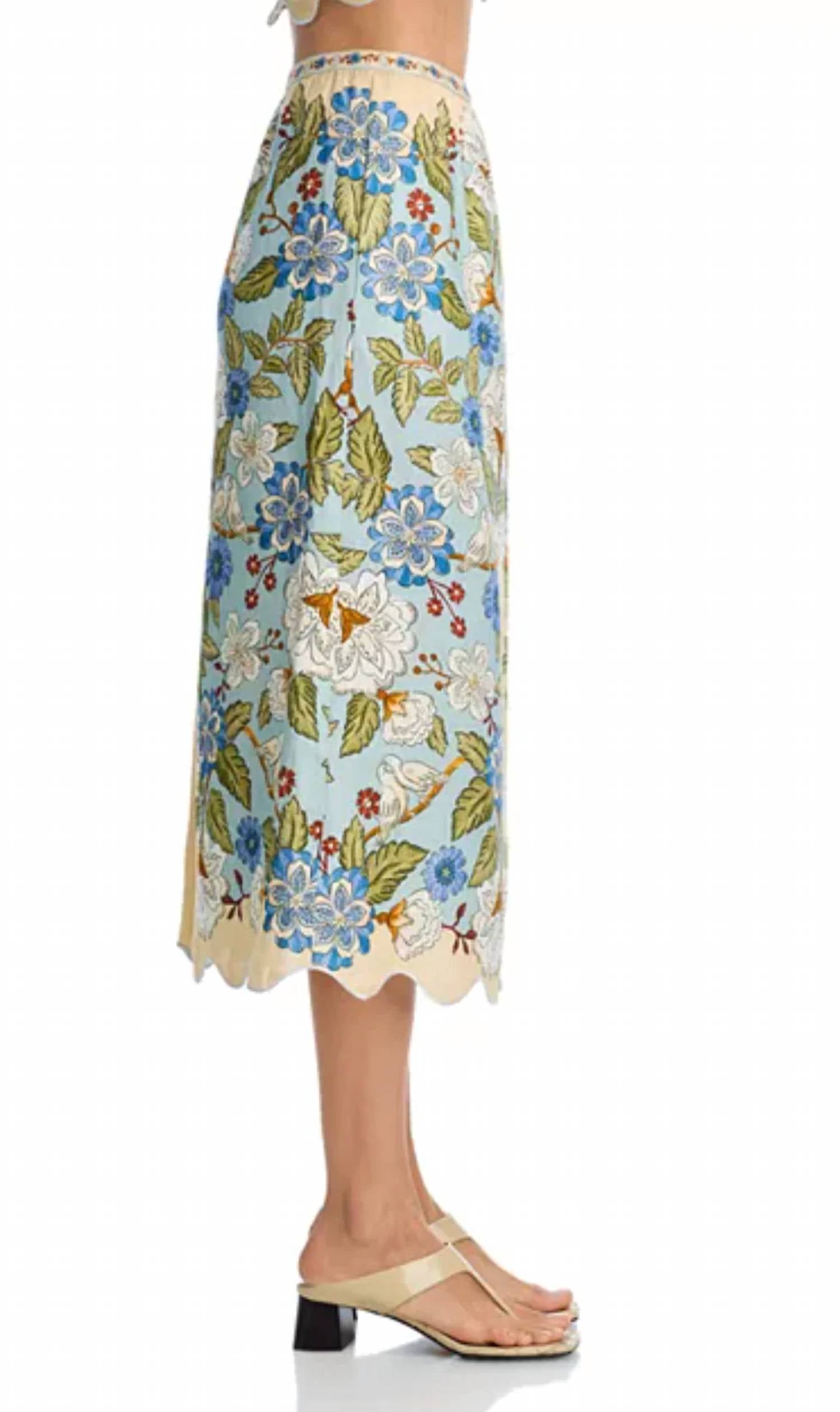 Farm Rio - Scarf Pull-on Midi Skirt