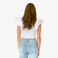 Hoity Toity - Flutter Sleeve Cropped Top