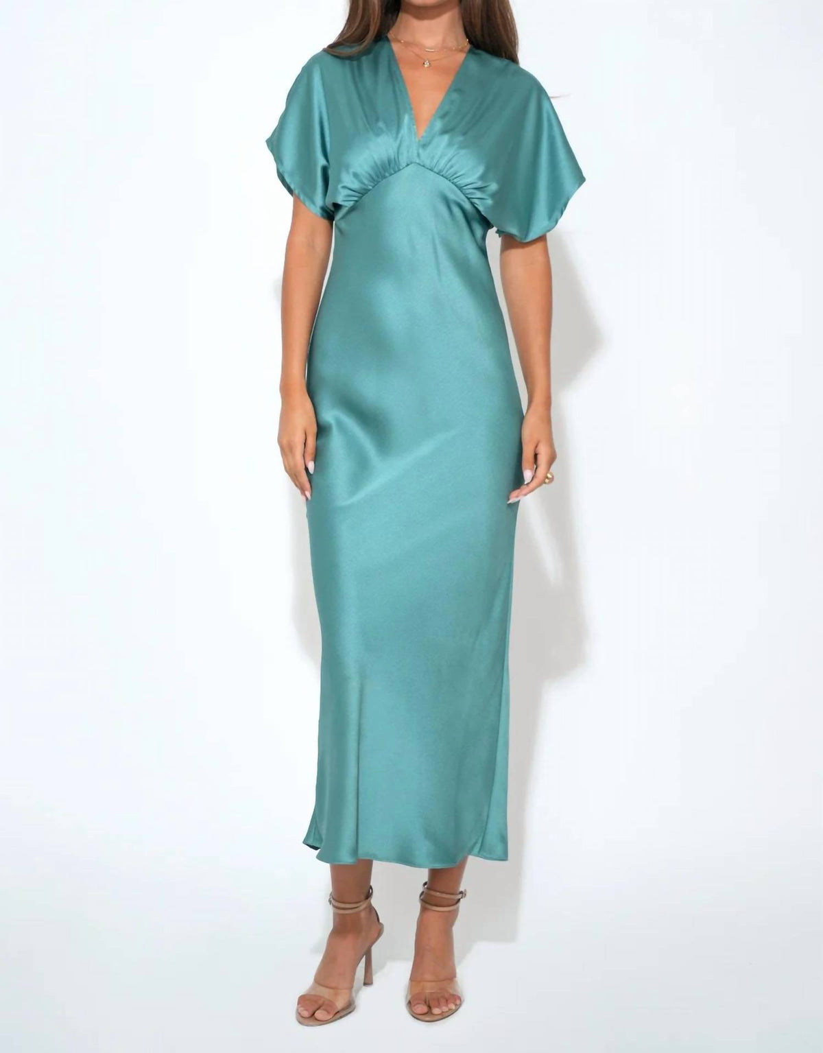 Adelyn Rae - Charlotte Flutter Sleeve Midi Dress