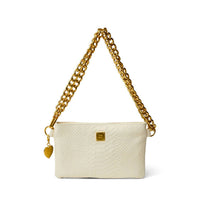 THINK ROYLN Women's Fame Bag in cream python - women's bag - detail view