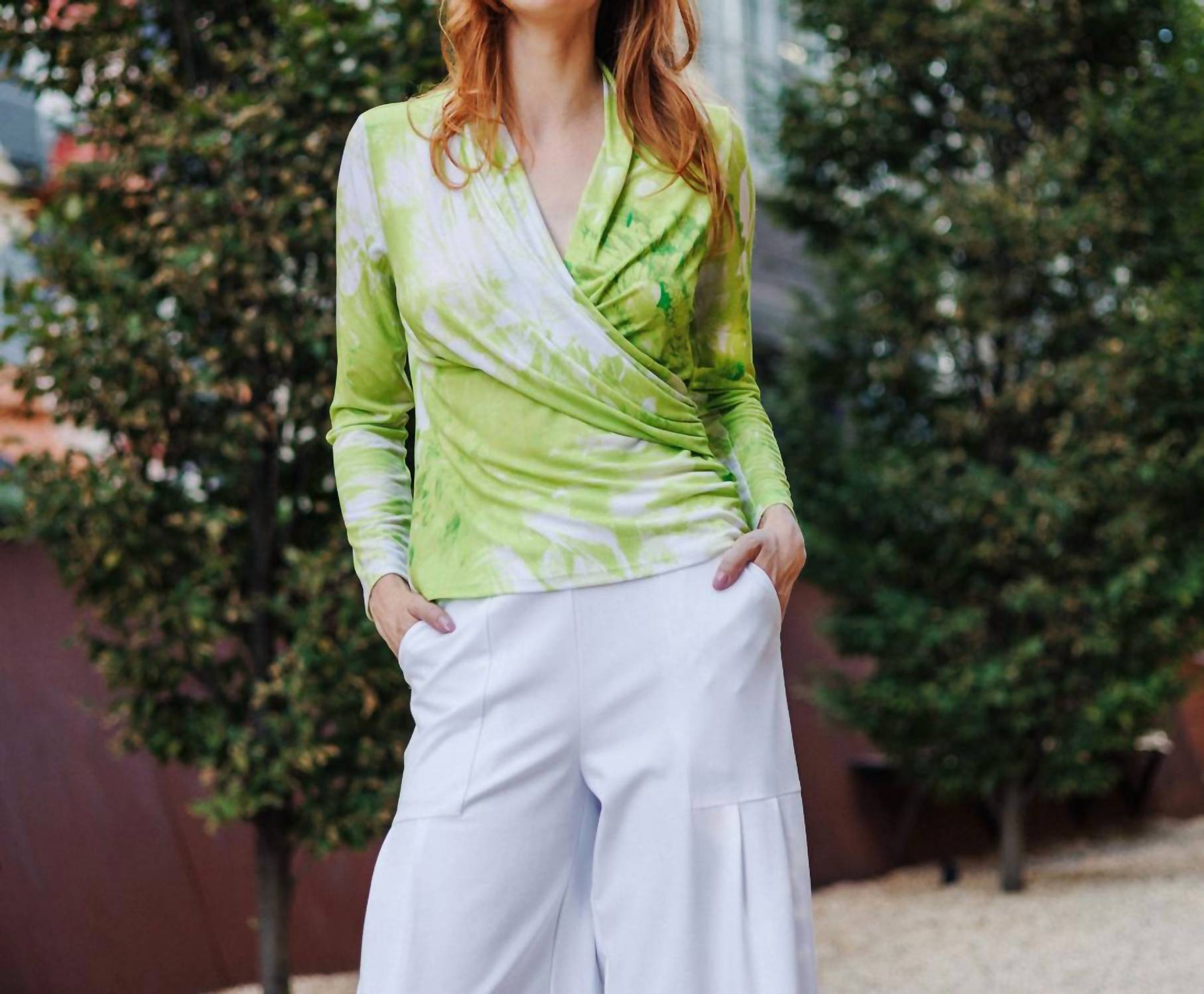 Clara Sunwoo - V-neck Draped Pleat Top