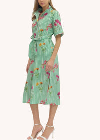 Entro - Bouquet Stripe Cotton Midi Shirt Dress