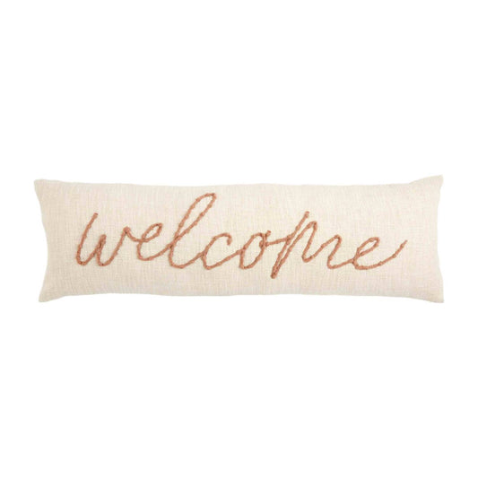 Mudpie - Welcome Embroidered Pillow