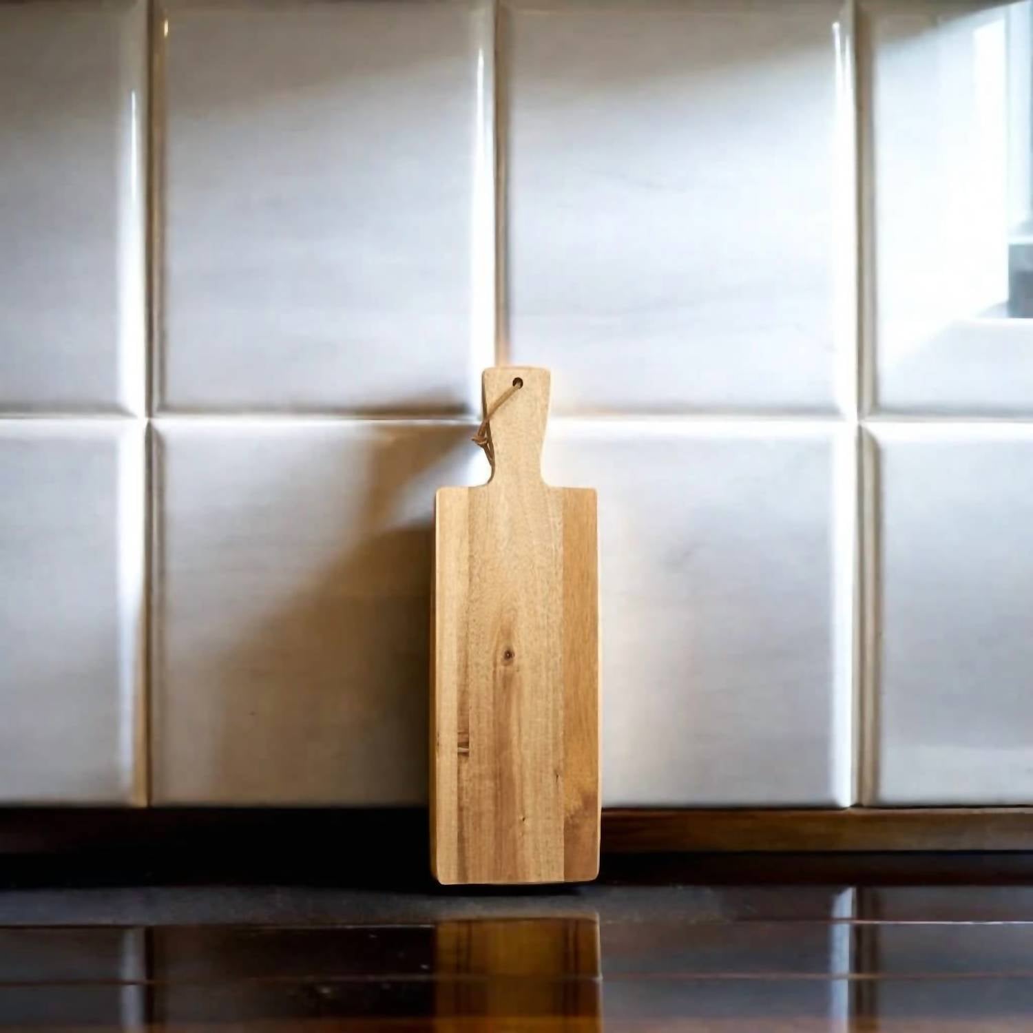 Creative Gifts International - Acacia Wood Handled Bread Board