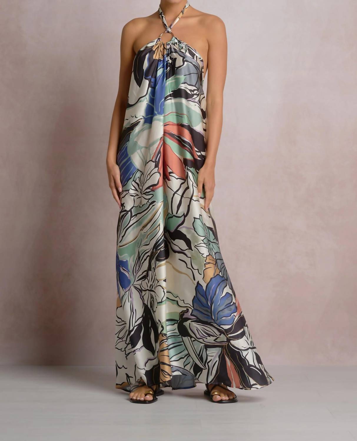 Elan - Maxi Halter With Ring Top Maxi Dress