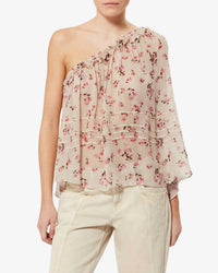 ISABEL MARANT Loeva Top in beige - women's blouse