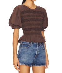 Free People - Jessica Smocked Knit Top