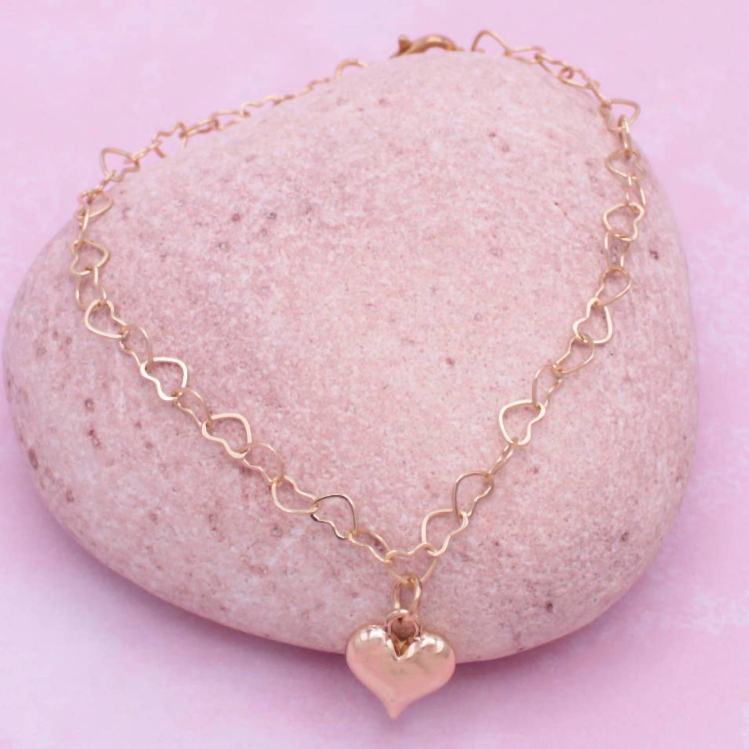 Zad - Women's Love Links Heart Chain Bracelet