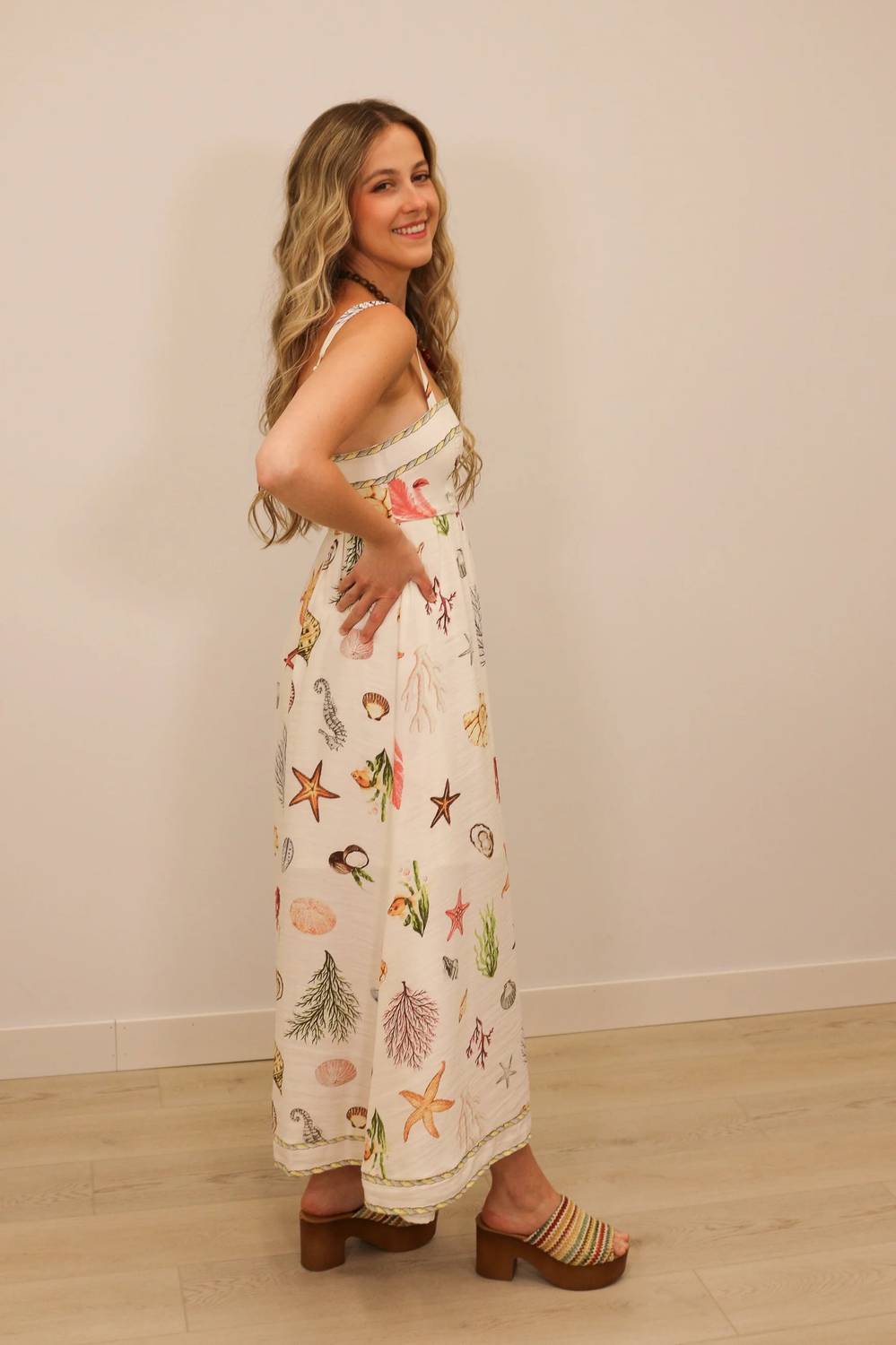 Blu Pepper - Sealife Printed Sleeveless Midi Dress