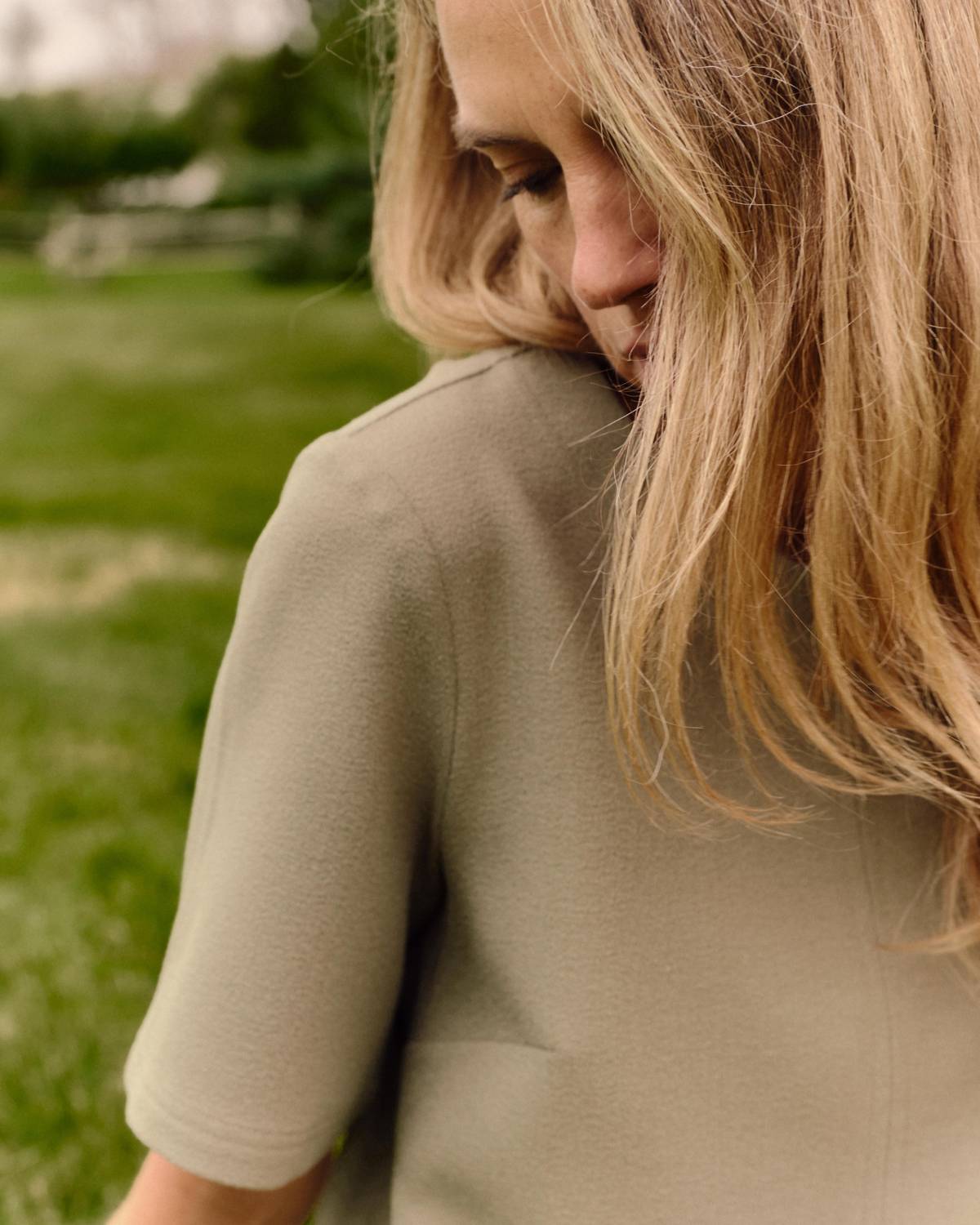 Cartolina Nantucket Chloe Short Sleeve Top in moss - women's t-shirt - alternate view