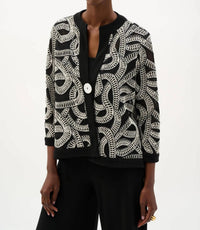 Joseph Ribkoff - Embroidered Mesh Swing Jacket