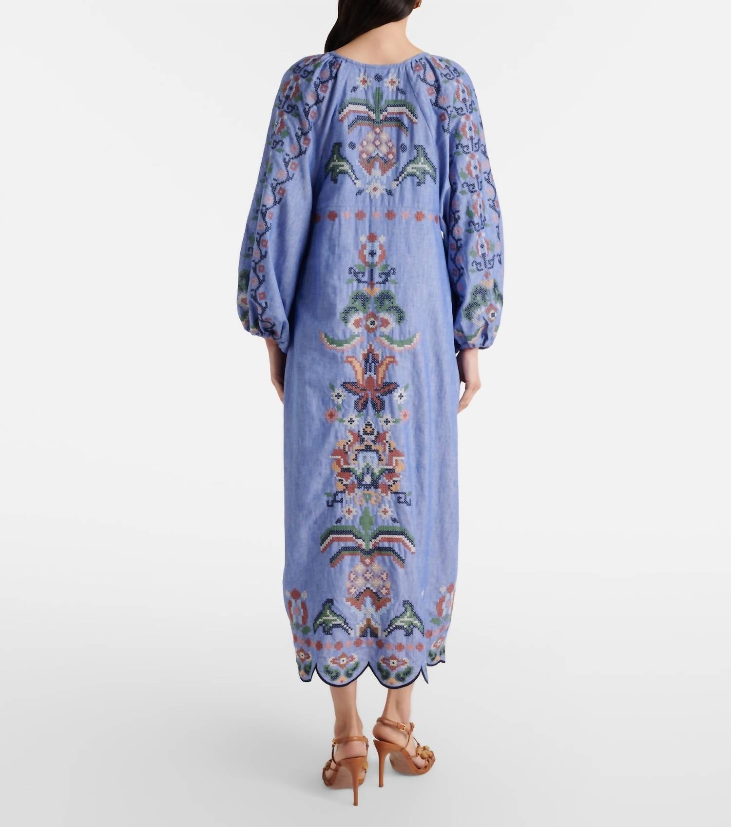 Farm Rio - Garden Tapestry Embroidery Midi Dress