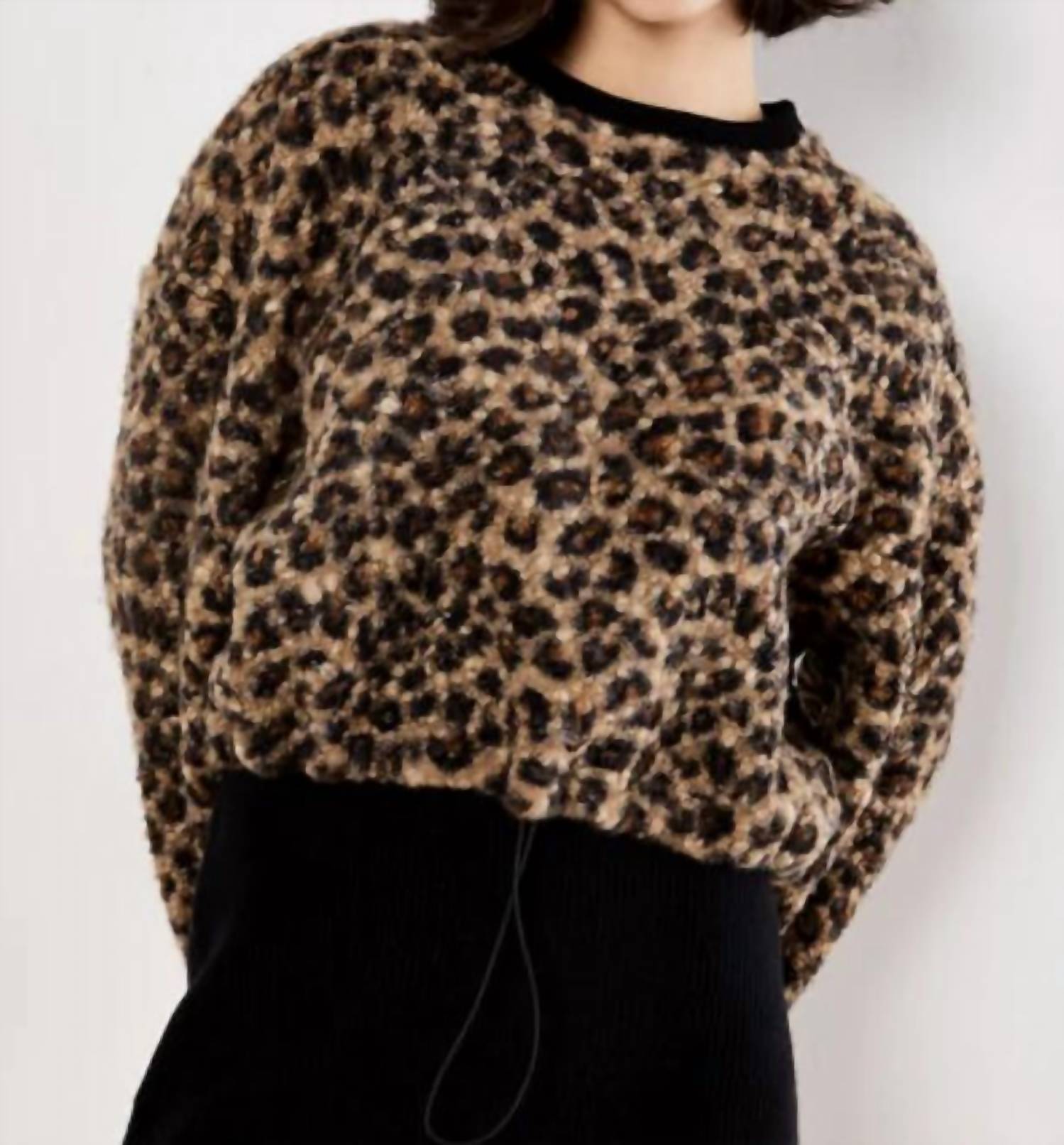 Apricot - Leopard Boucle Jumper