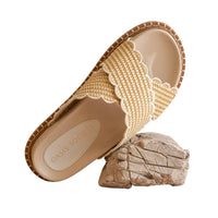 Oasis Society - Women's Fabby Double Strap Raffia Slide