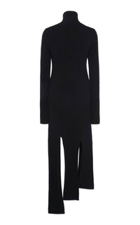 Bottega Veneta - Turtleneck Ribbed Knit Mini Dress
