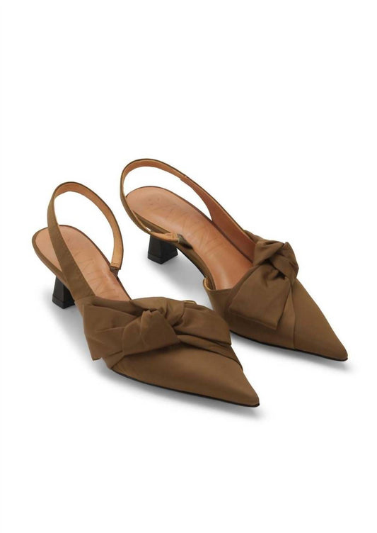 Ganni - Women's Bow Kitten Heel