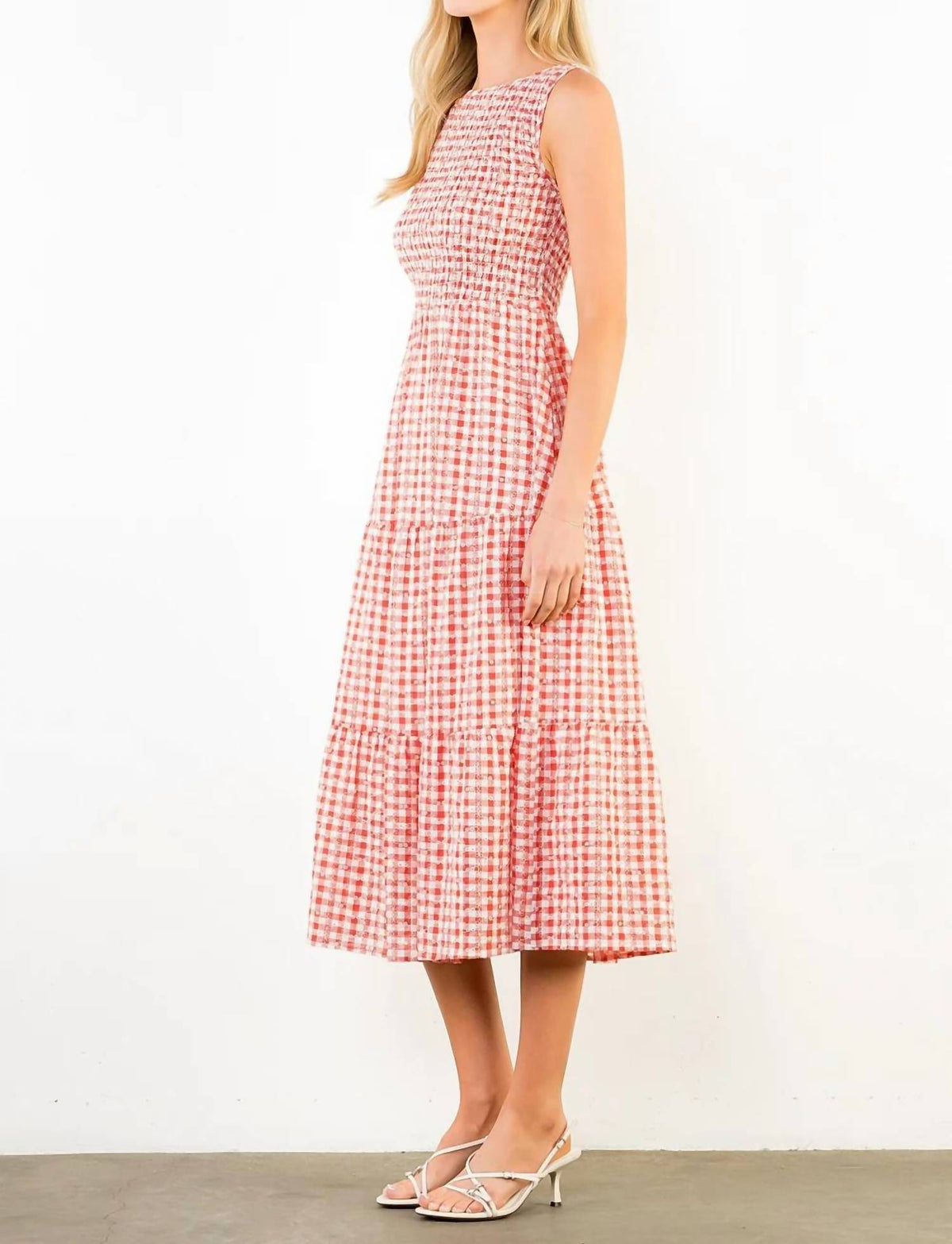 Thml - Women's Sleeveless Gingham Patterned Dress