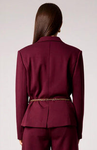 BLUE REVIVAL Taylor Blazer in burgundy - women's jacket - detail view