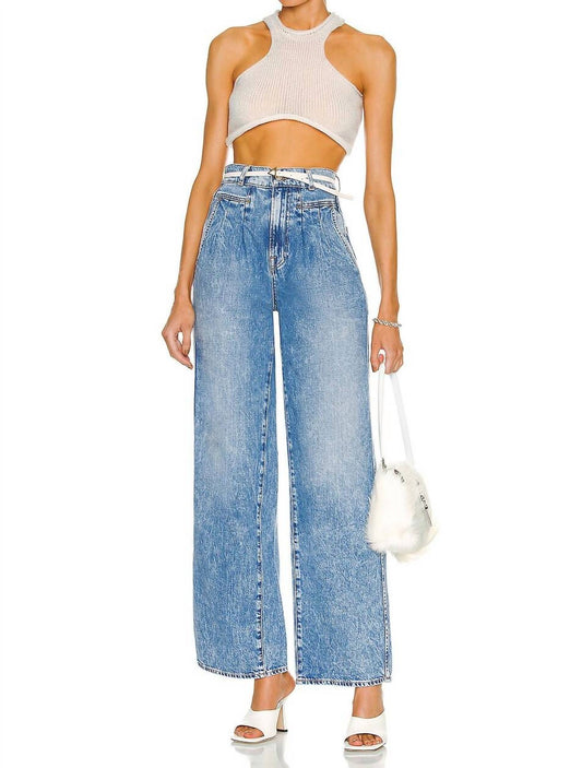 Grlfrnd - morgan pleated high rise wide leg jeans