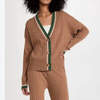 Monrow - Contrast Trim Cashmere Blend Cardigan