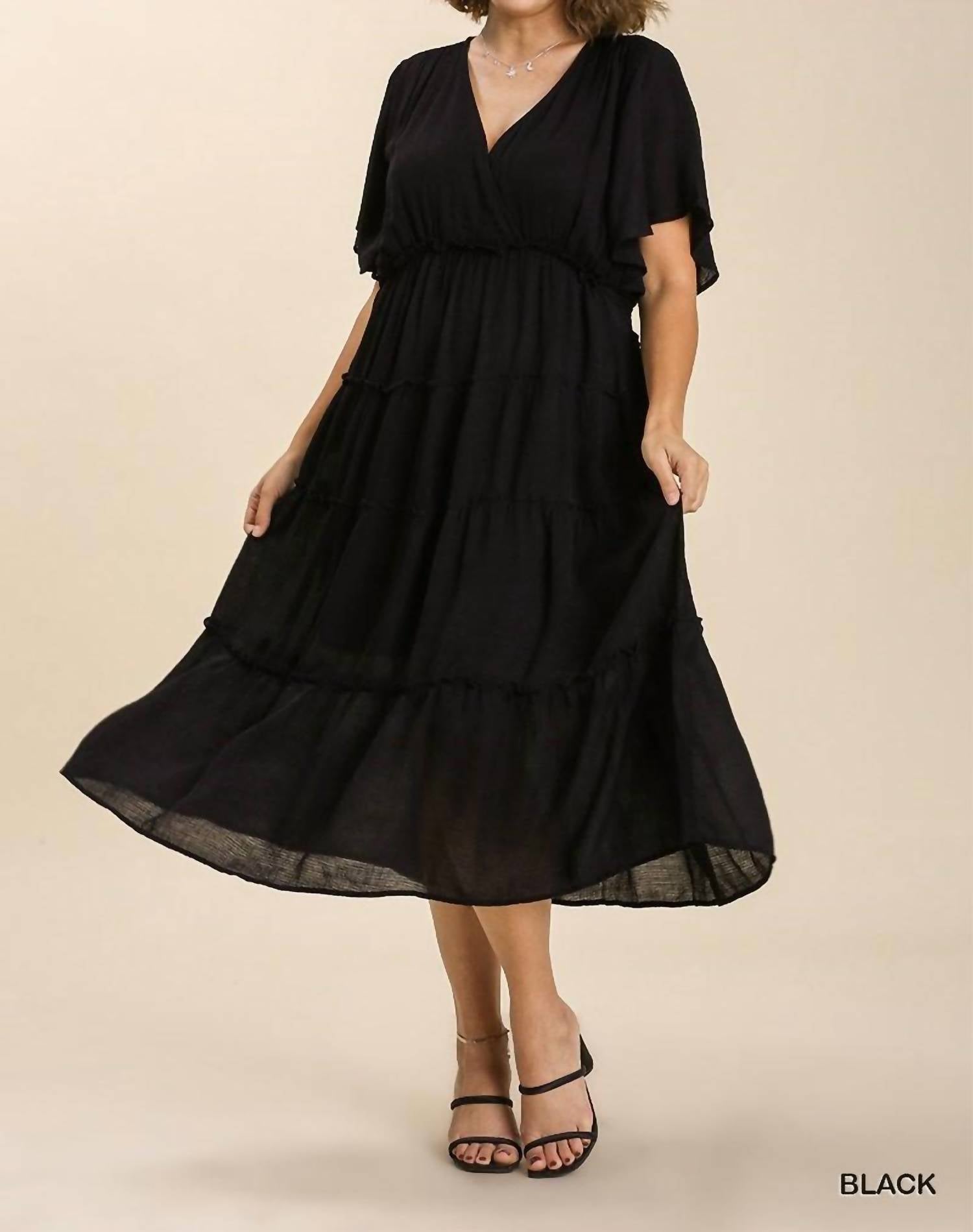 Umgee - Smocked Tiered Maxi Dress - Plus