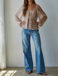 By Together - Molly Lace Trim Woven Top