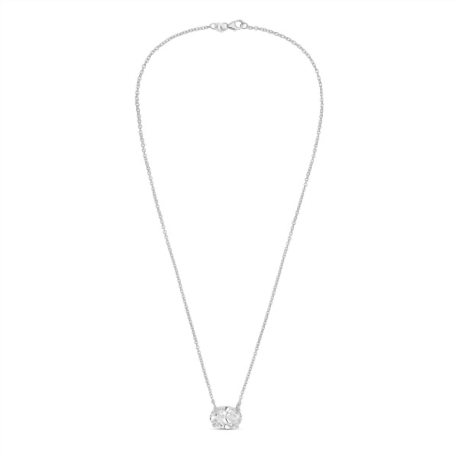 Diana M Jewels - Women's Oval Shape East West Diamond Pendant (6.00 Ct)