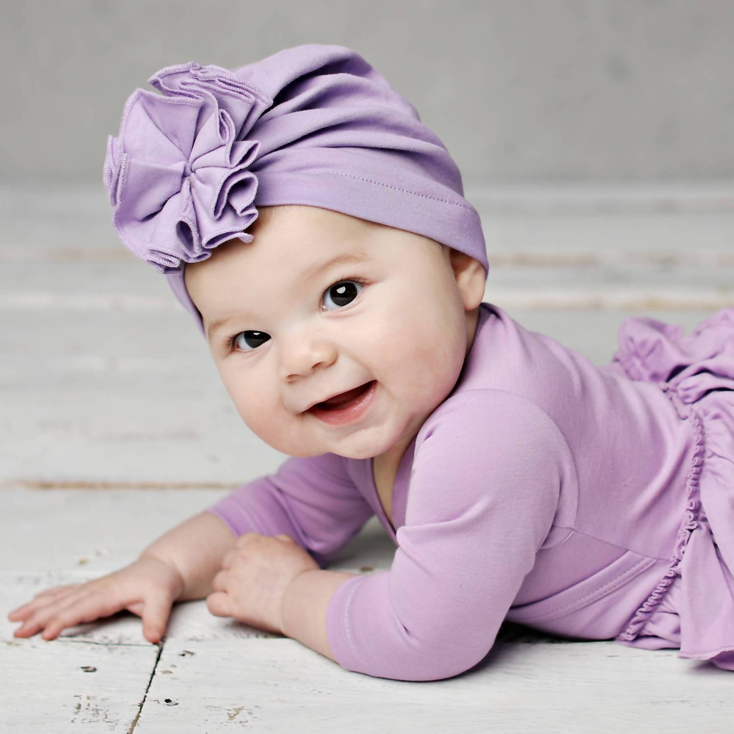 Lemon Loves Layette Bloom Hat in sheer lilac - kids' hat