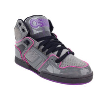 Osiris Girls Nyc 83 Slim Ult Sneaker in charcoal grey purple - kids' sneaker - detail view