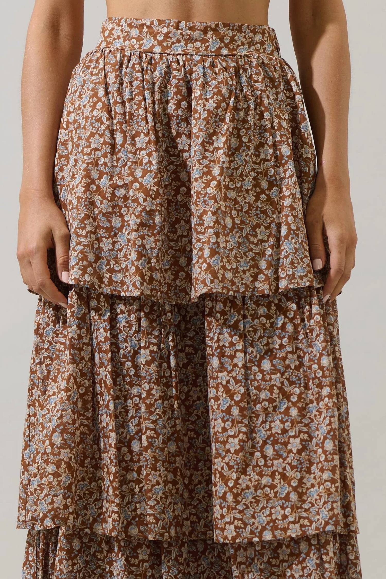 Sugarlips - Floral Flow Tiered Maxi Skirt