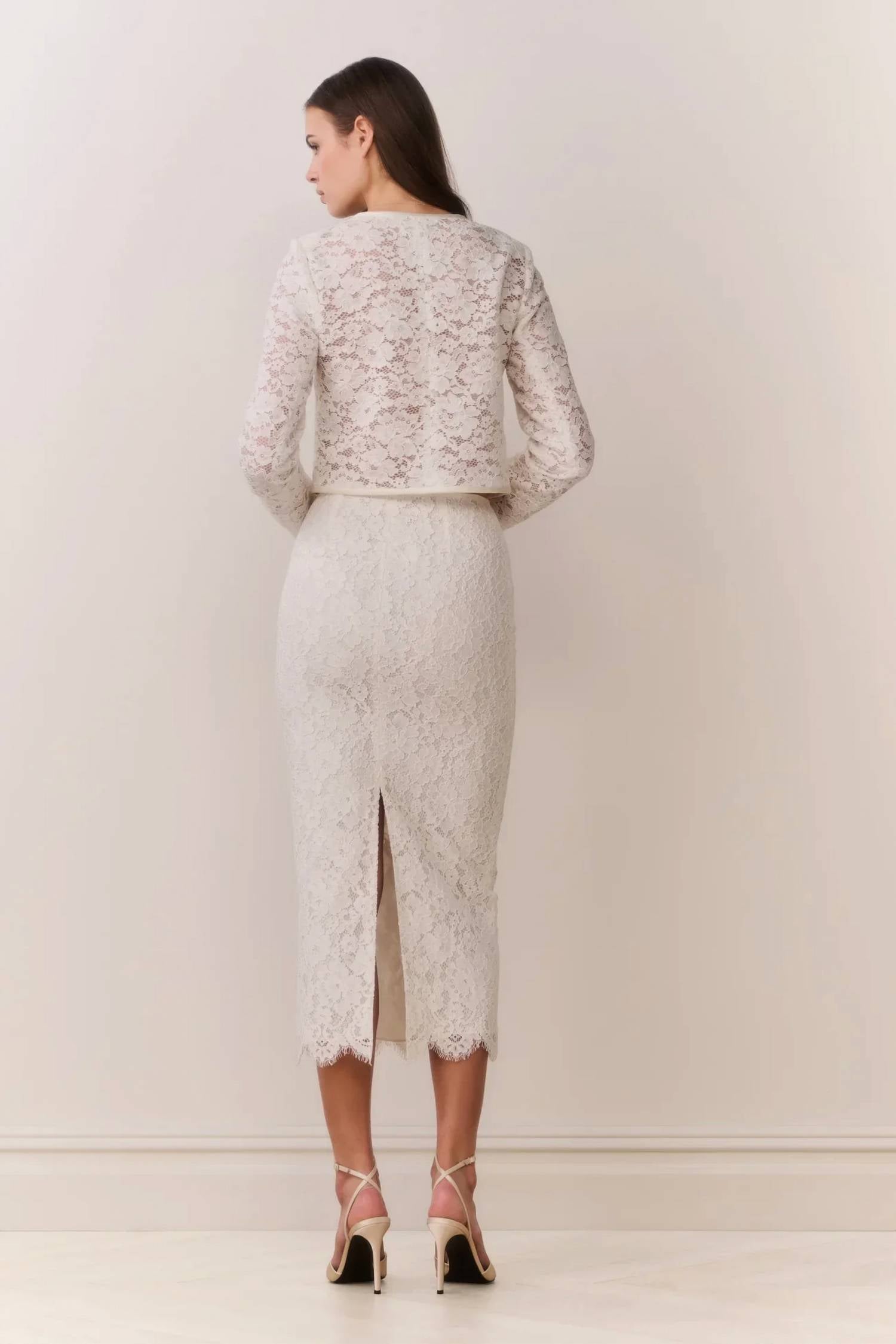 Loveshackfancy - Ilse Lace Midi Pencil Skirt