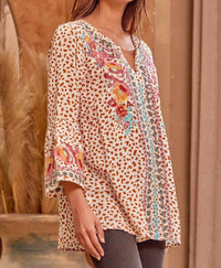 Andree By Unit - Leopard Embroidered Top