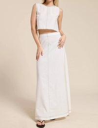 Mimosa - Santorini Linen Maxi Skirt Set
