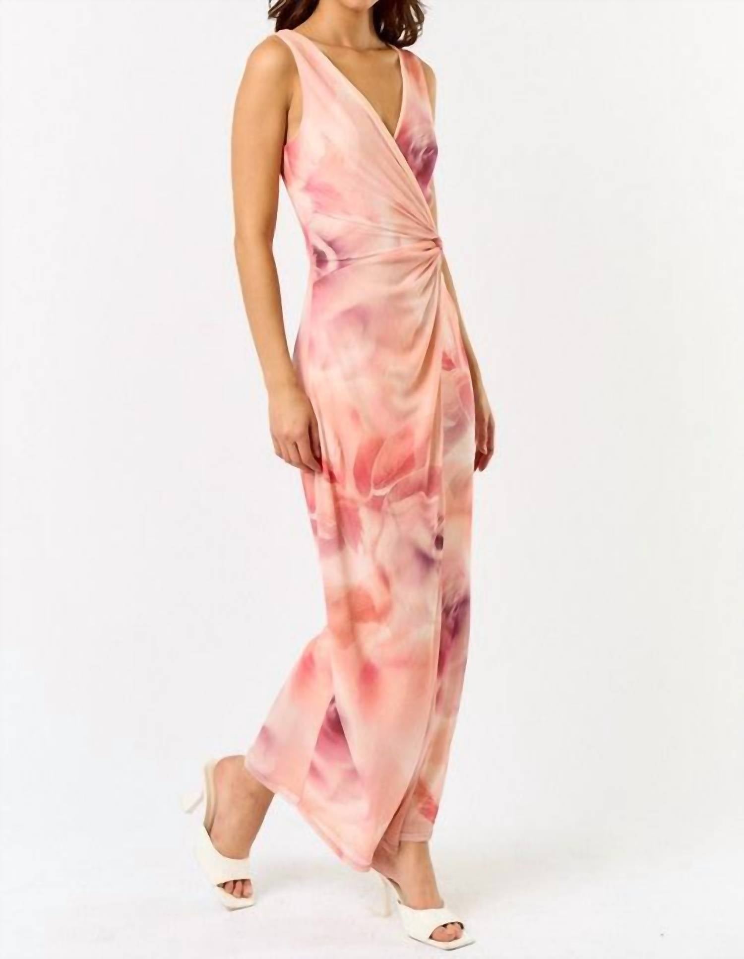 Blue Blush In Need Of Romance Knot Maxi Dress in need of romance knot maxi dress in pink - women's dress - detail view