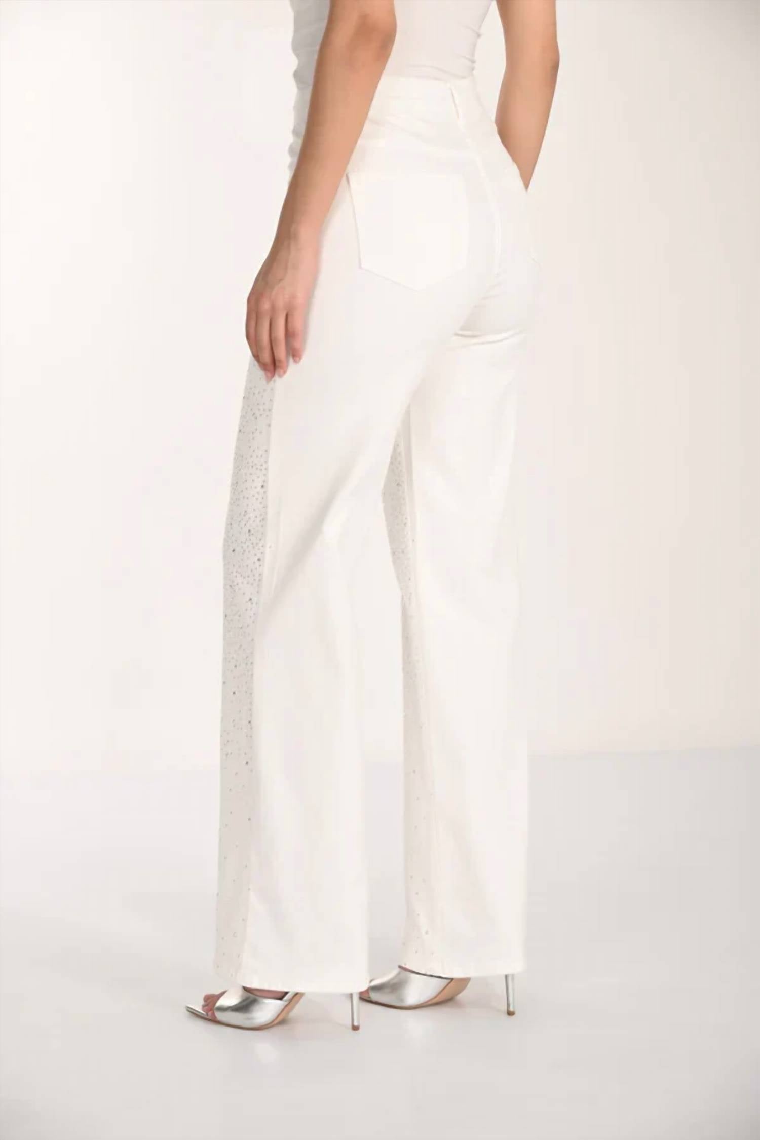 Frank Lyman - Felicity Frosted Sparkle Wide Leg Jeans