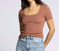 Thread & Supply Katara Scoop Neck Tee in brown - women's blouse
