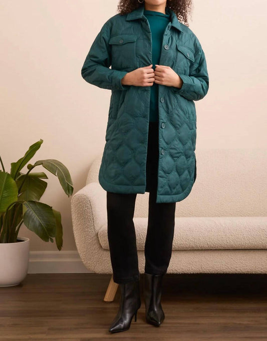 Tribal - Long Quilted Button-up Jacket With Pockets