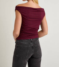 Le Lis - Off Shoulder Rhinestone Top
