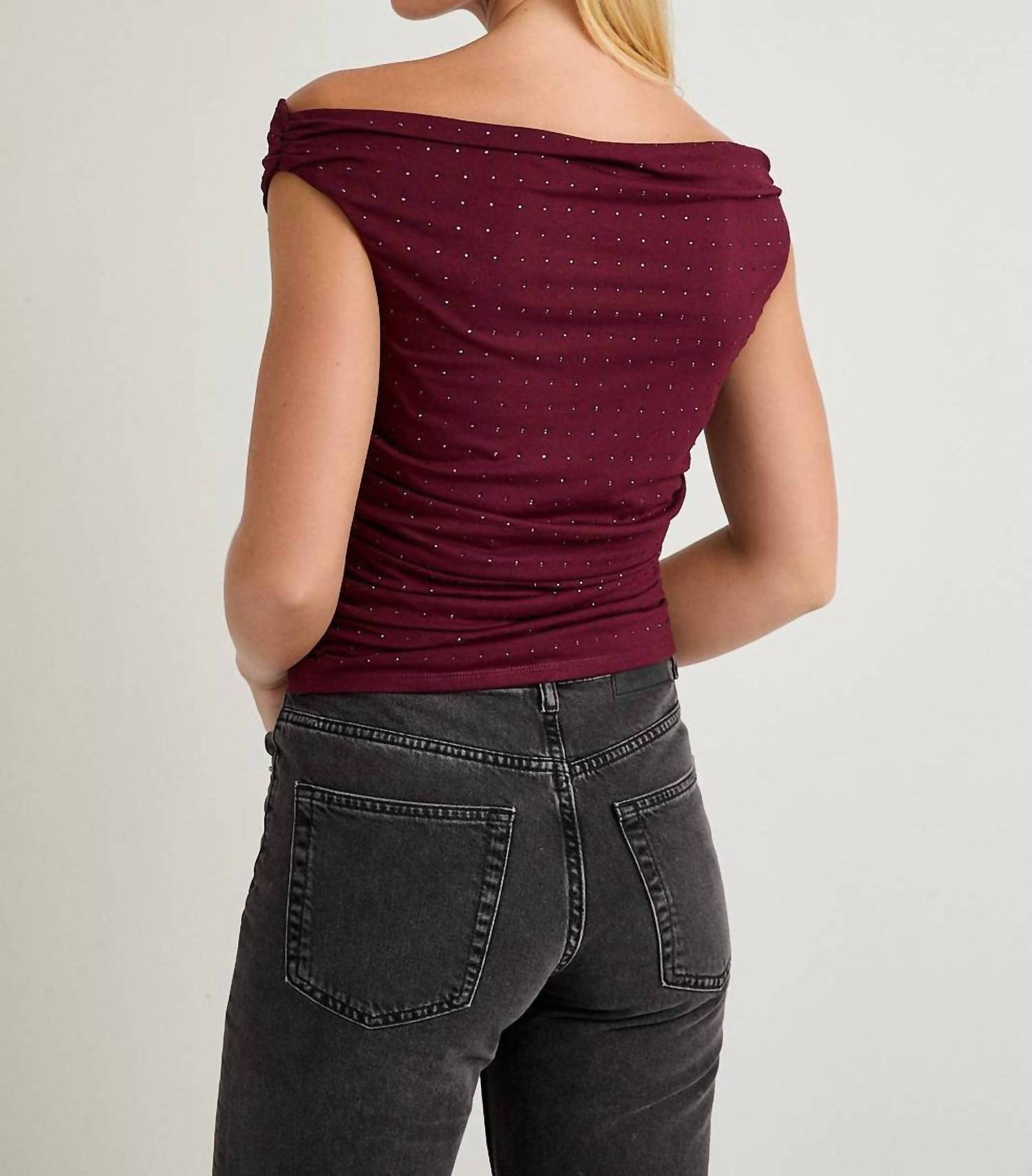 Le Lis - Off Shoulder Rhinestone Top