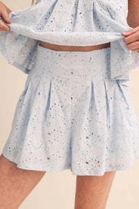 Klesis - Eyelet Pleated Skort Set