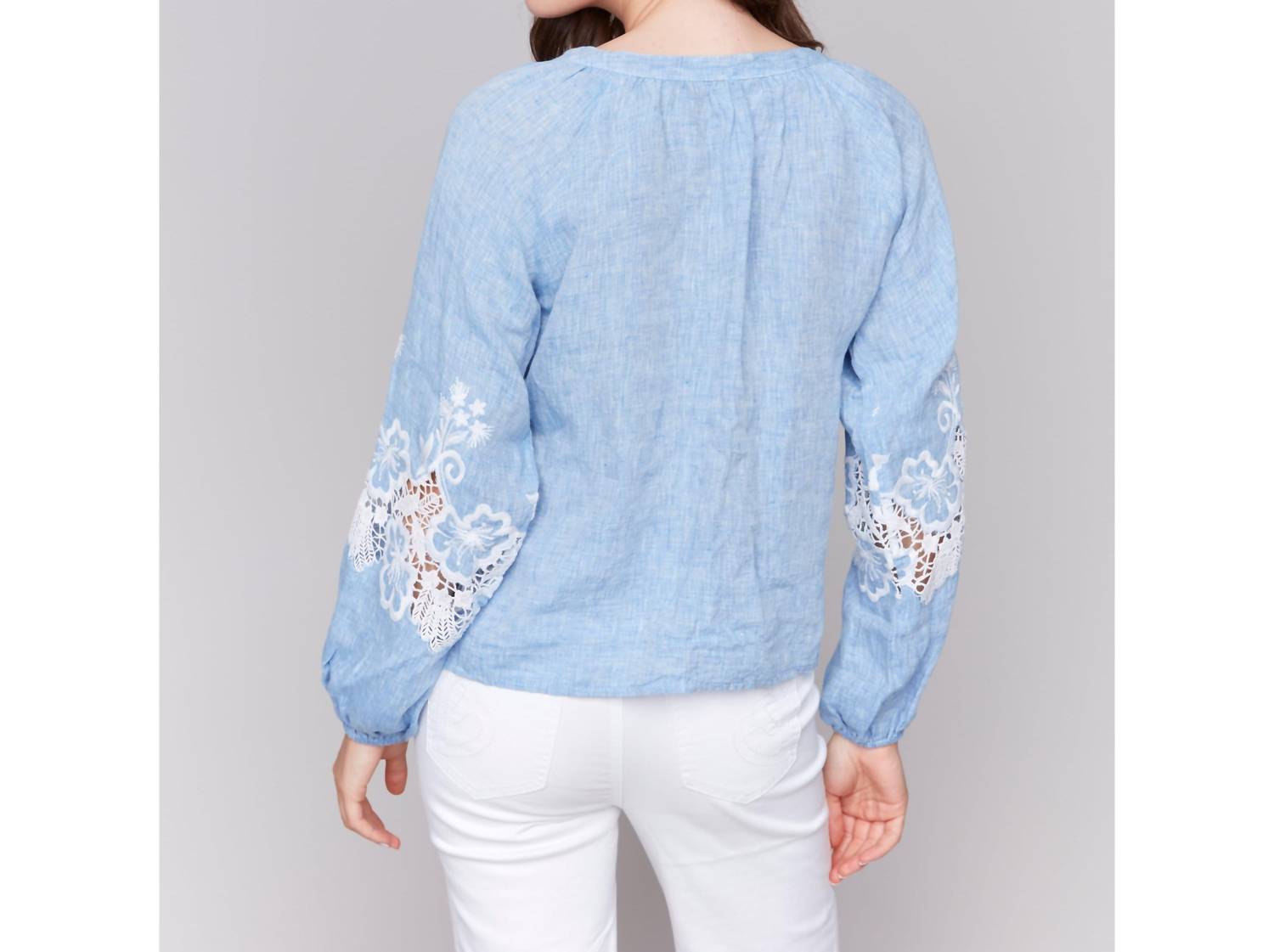 Charlie B - Embroidered Detail Raglan Blouse