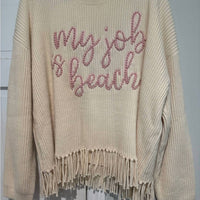 Queen Of Sparkles - My Job Is Beach Sweater