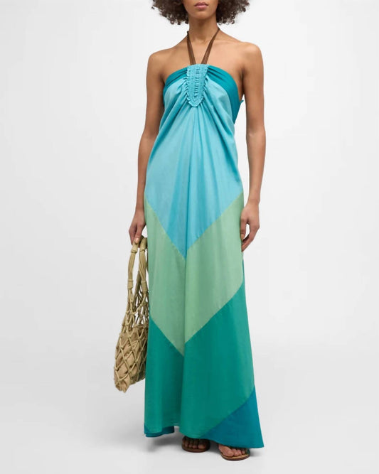 Xirena - Mayla Backless Colorblock Halter Maxi Dress