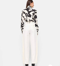 RONNY KOBO Enid Long Sleeve Blouse in black ivory - women's blouse - alternate view